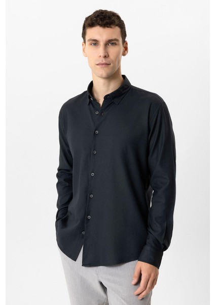 Siyah Slim Fit %100 Pamuk Gömlek fiyatları