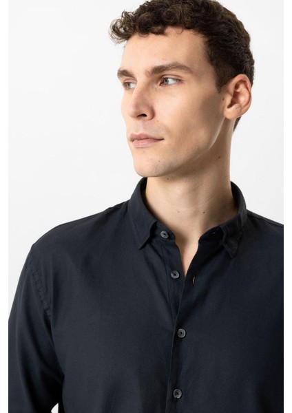 Siyah Slim Fit %100 Pamuk Gömlek fırsatları
