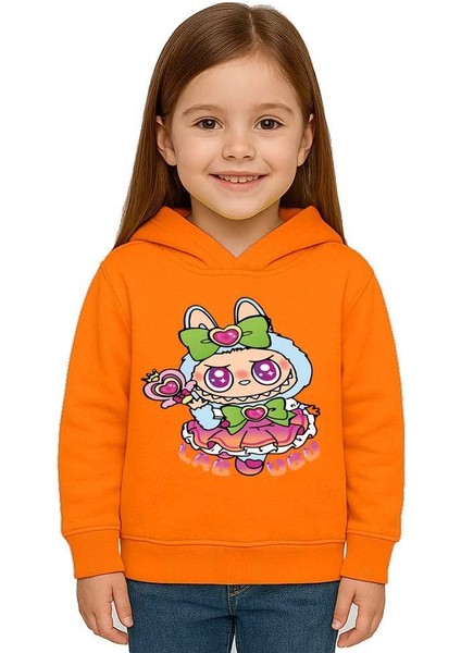 Unisex Baskılı Çocuk Swaetshirt Labubu Baskılı Kapüşonlu 3 Iplik Şardonlu fiyatları