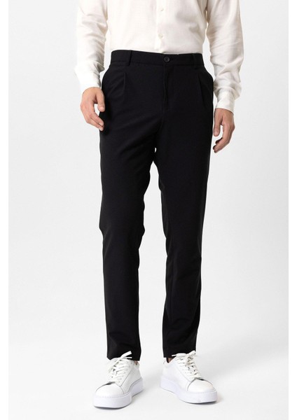 Siyah Slim Fit Yan Cep Casual Pantolon modelleri