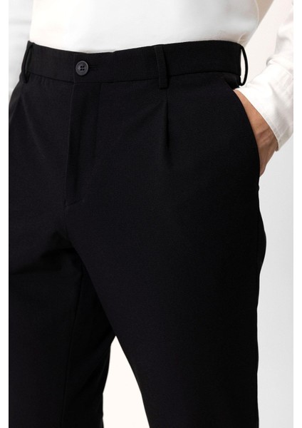 Siyah Slim Fit Yan Cep Casual Pantolon fırsatları