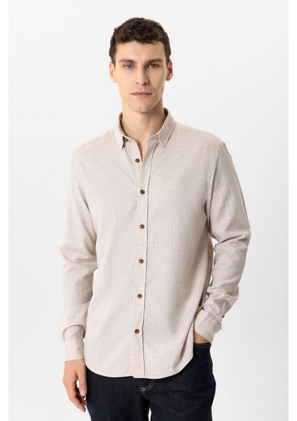Bej Regular Fit %100 Pamuk Gömlek fiyatları