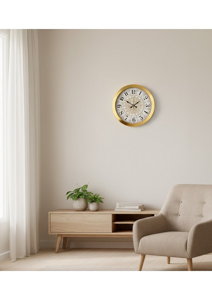 Metal Zengin Lüks Gold Duvar Saati | 36 cm | Butik Saat fiyatları