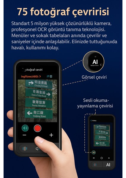 Akıllı Aı Anında Dil Çeviri Cihazı 139+ Dil Sesli & Görsel Çeviri Çevrimdışı Mod Anlık Çeviri Cihazı fırsatları