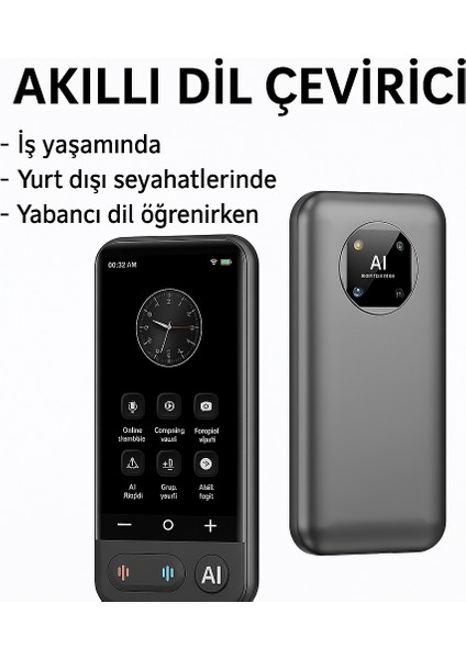 Akıllı Aı Anında Dil Çeviri Cihazı 139+ Dil Sesli & Görsel Çeviri Çevrimdışı Mod Anlık Çeviri Cihazı