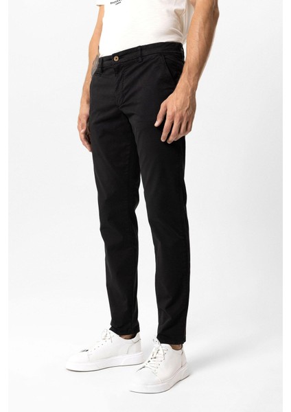 Siyah Slim Fit Pamuklu Yan Cep Chino Pantolon modelleri