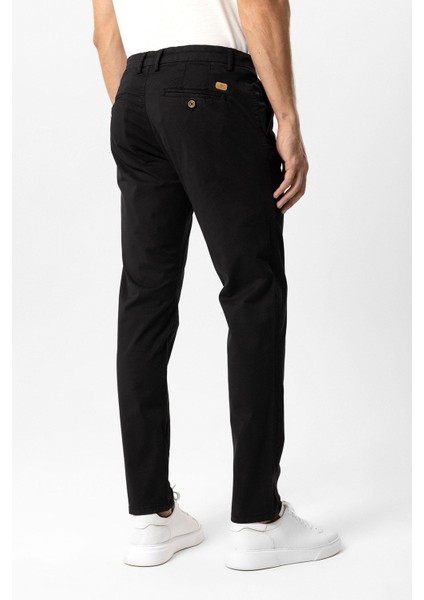 Siyah Slim Fit Pamuklu Yan Cep Chino Pantolon indirimleri