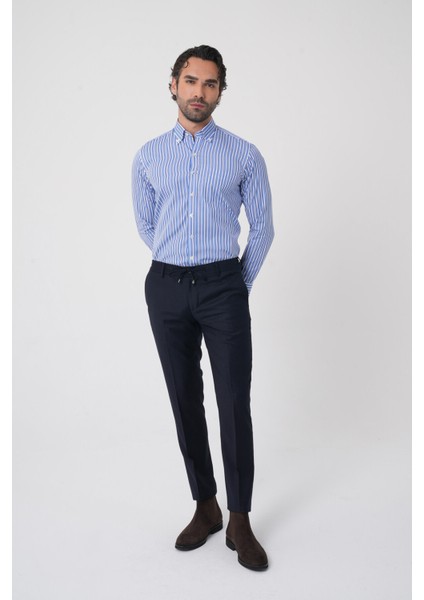 Erkek Jagger Klasik Marfil Lacivert Pantolon PNS25K25204_D39 fiyatları