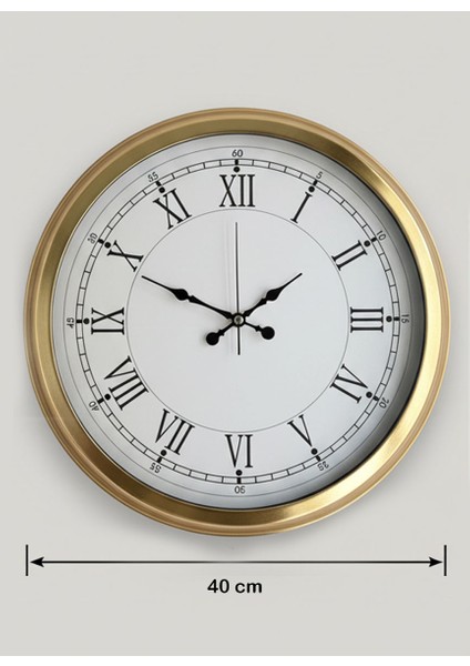 Dekoratif Duvar Saati Gold Metal | 40 cm | Butik Saati