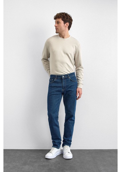 Koyu Lacivert Denim Pantolon