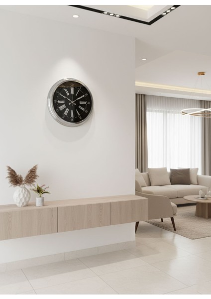 40 cm Metal Krom Duvar Saati – Modern ve Lüks Tasarım fiyatları