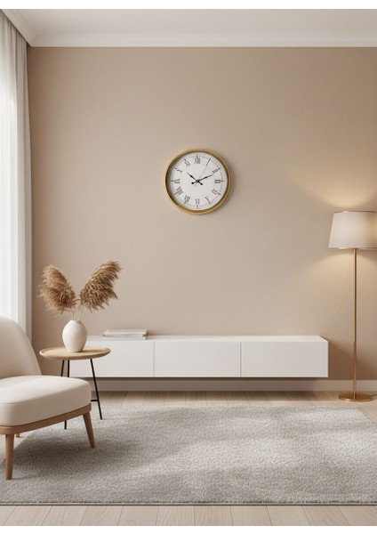 Dekoratif Duvar Saati Gold Metal | 40 cm | Butik Saati fiyatları