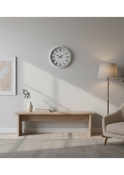 Metal Retro Beyaz Duvar Saati | 40 cm | Butik Saat fiyatları