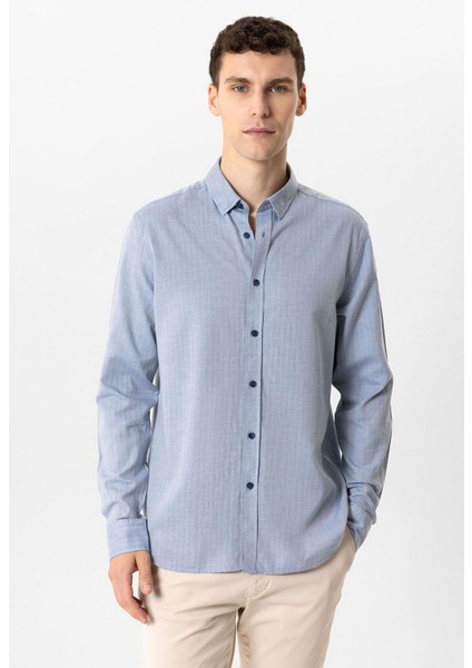 Mavi Regular Fit %100 Pamuk Gömlek