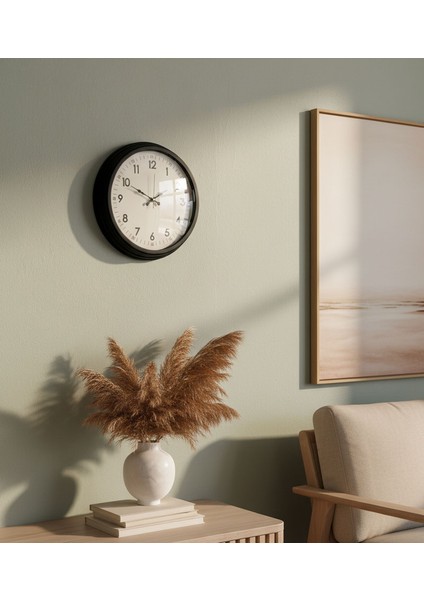 Metal Siyah Latin Duvar Saati | 40 cm | Butik Saat modelleri