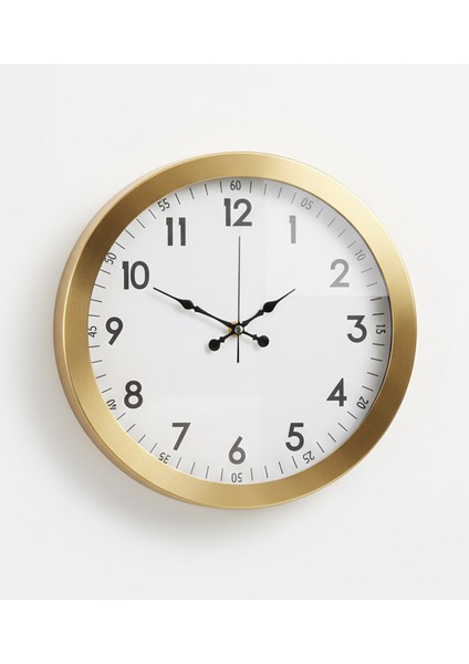 Metal Klasik Gold Duvar Saati | 36 cm | Butik Saat