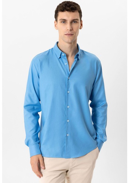 Mavi Slim Fit %100 Pamuk Gömlek