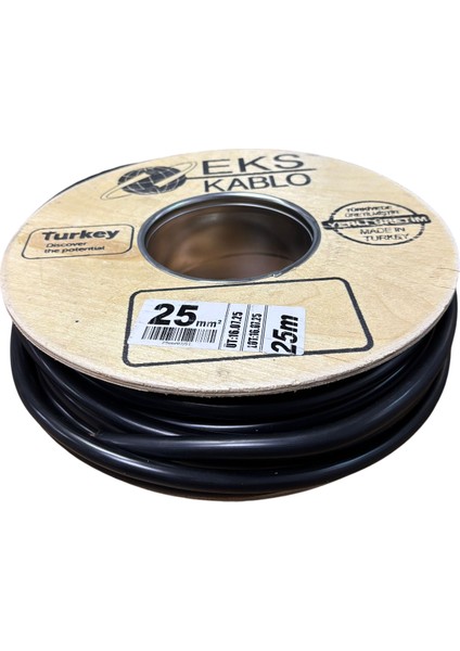 Akü Kablosu 25MM %100 Bakır Siyah 25 Metre Fiyatı fiyatları