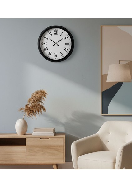 Salon Retro Romen Siyah Duvar Saati | 40 cm | Butik Saat fiyatları