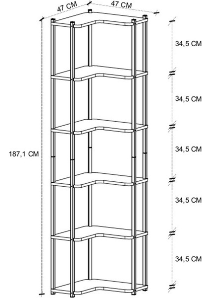 6 Raflı Çiçeklik Rafı Saksılık Standı Dekoratif Aksesuar Rafı Saksılık Sardes Safir Meşe
