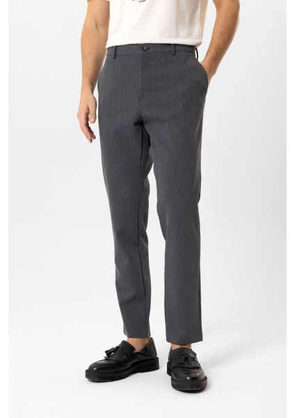 Koyu Gri Slim Fit Casual Pantolon modelleri