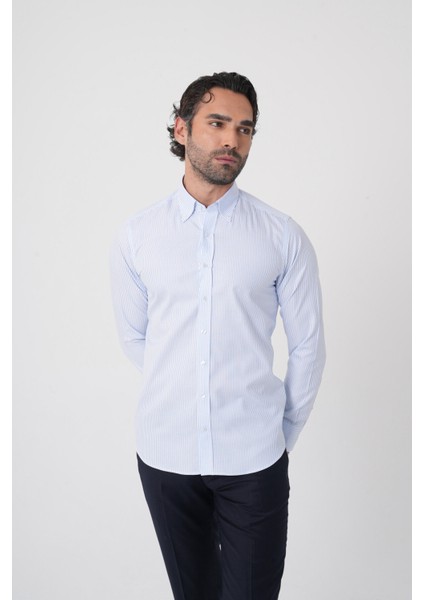 Erkek Uzun Kollu Mavi Desenli Regular Fit Gömlek GMCZG252054_C35 fiyatları