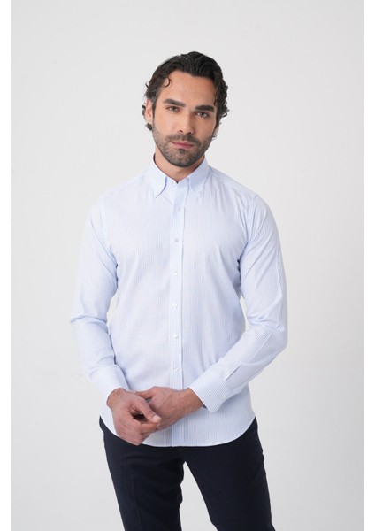 Erkek Uzun Kollu Mavi Desenli Regular Fit Gömlek GMCZG252054_C35 modelleri