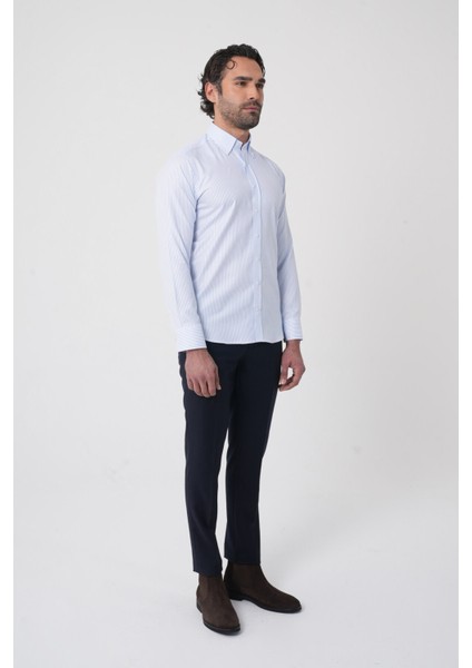 Erkek Uzun Kollu Mavi Desenli Regular Fit Gömlek GMCZG252054_C35 indirimleri