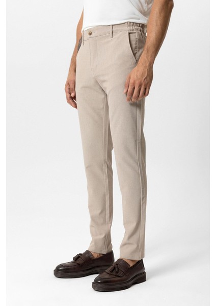 Bej Regular Fit Beli Lastikli Yan Cep Casual Pantolon fiyatları