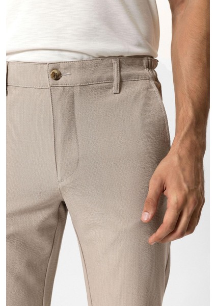 Bej Regular Fit Beli Lastikli Yan Cep Casual Pantolon modelleri