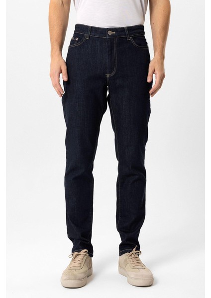 Lacivert Slim Fit 5 Cepli Pamuklu Denim Pantolon fiyatları