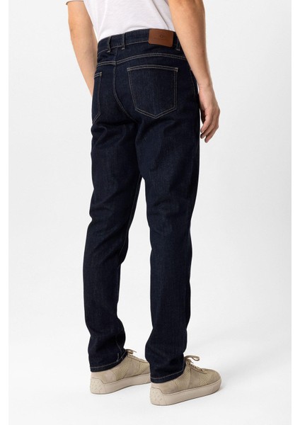 Lacivert Slim Fit 5 Cepli Pamuklu Denim Pantolon indirimleri