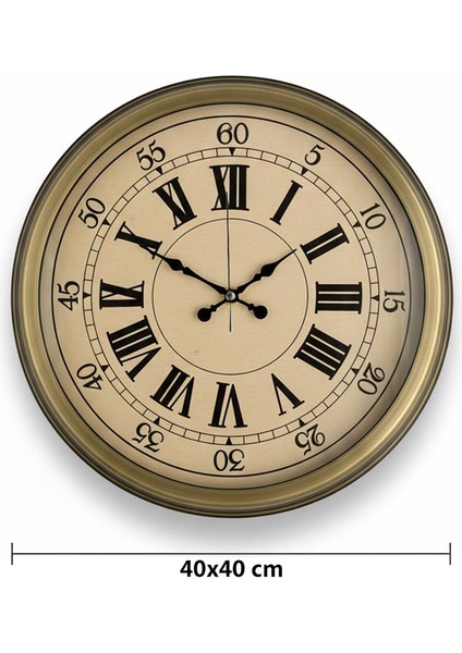 Retro Romen Eskitme Duvar Saati | 40 cm | Butik Saat
