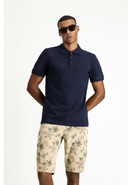 Slim Fit Dar Kesim Pamuk Polo Yaka Tişört