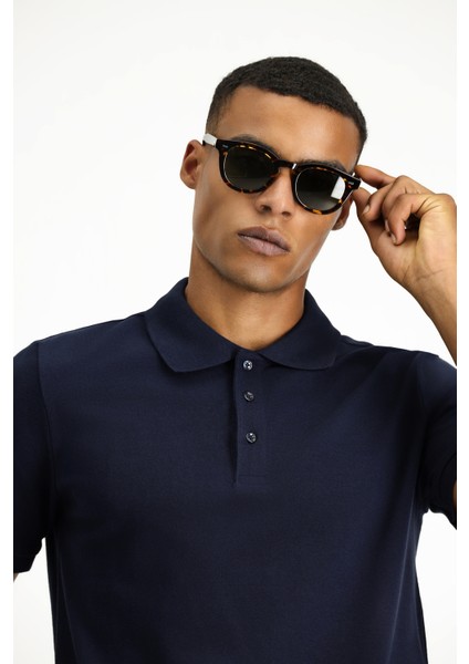 Slim Fit Dar Kesim Pamuk Polo Yaka Tişört modelleri