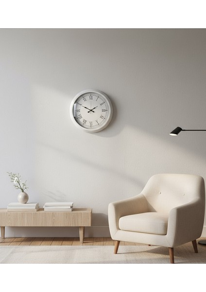 Dekoratif Retro Beyaz Duvar Saati | 40 cm | Butik Saat fiyatları