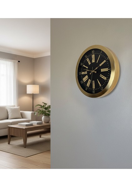 Metal Prenses Gold Duvar Saati | 36 cm | Butik Saat fiyatları