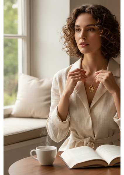 Melek Figürlü Zirkon Taşlı 14 Ayar Altın Kolye fırsatları