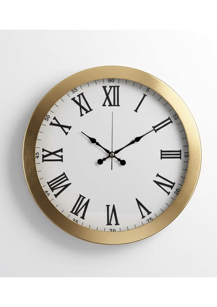 Metal Dekoratif Gold Duvar Saati | 36 cm | Butik Saat