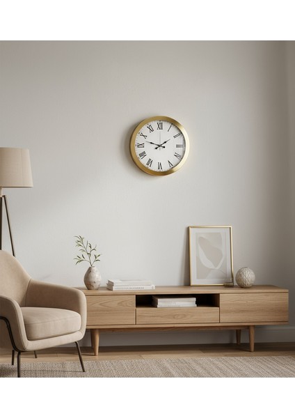 Metal Dekoratif Gold Duvar Saati | 36 cm | Butik Saat modelleri