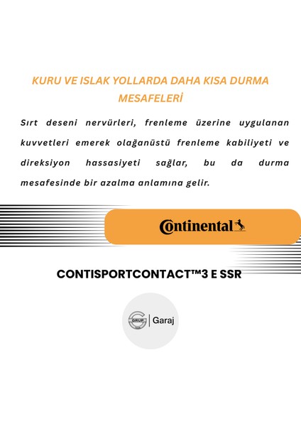 245/45R18 96Y Continental Contisportcontact3 E Ssr - 2024 Yaz Üretimi - Grupgaraj Güvencesiyle! indirimleri