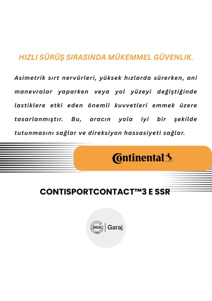 245/45R18 96Y Continental Contisportcontact3 E Ssr - 2024 Yaz Üretimi - Grupgaraj Güvencesiyle!