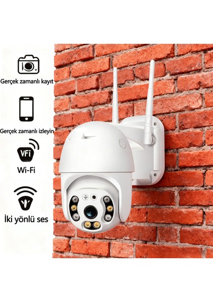 360° Görüş Hareketli Wi-Fi Akıllı Ip Güvenlik Kamerası Dış Mekan Kamerası Iki Yönlü Interkom