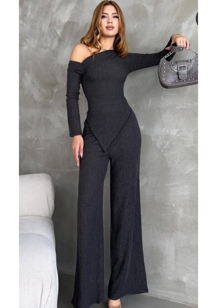 Kadın Alt-Üst Omuzu Açık Modern Şık Pantolon Bluz Takım modelleri