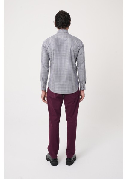 Uzun Kollu Paşa Yaka Regular Fit Erkek Gri Gömlek GMEKS252157_E55 indirimleri