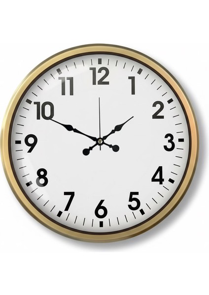 Metal Klasik Gold Eskitme Duvar Saati | 52 cm | Butik Saat