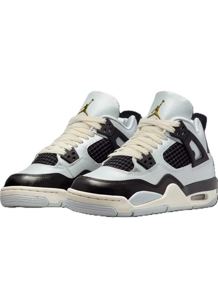 Air Jordan 4 Retro Mid Pure Platinum Leather Unisex Sneaker Hakiki Deri Unisex Günlük Spor Ayakkabı Gri modelleri