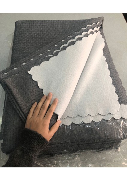 Soft Dokulu Kaymaz Tabanlı Koltuk Örtüsü Koyu Gri ( 200X 170 Cm) fiyatları