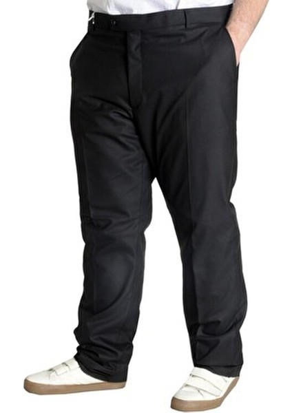 Buyuk Beden Erkek Kumaş Pantolon 21024 Lacivert Desenli Boru Paça Günlük Kullanım İçin