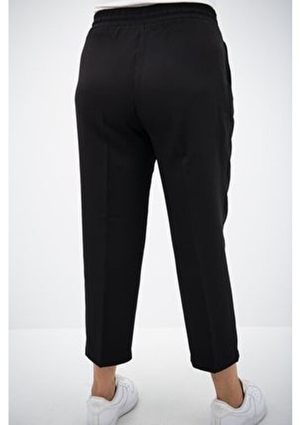 Kadın Büyük Beden Yüksek Bel Dökümlü Pantolon 6201-25 Günlük Stil Dar Paça Rahat Kumaş